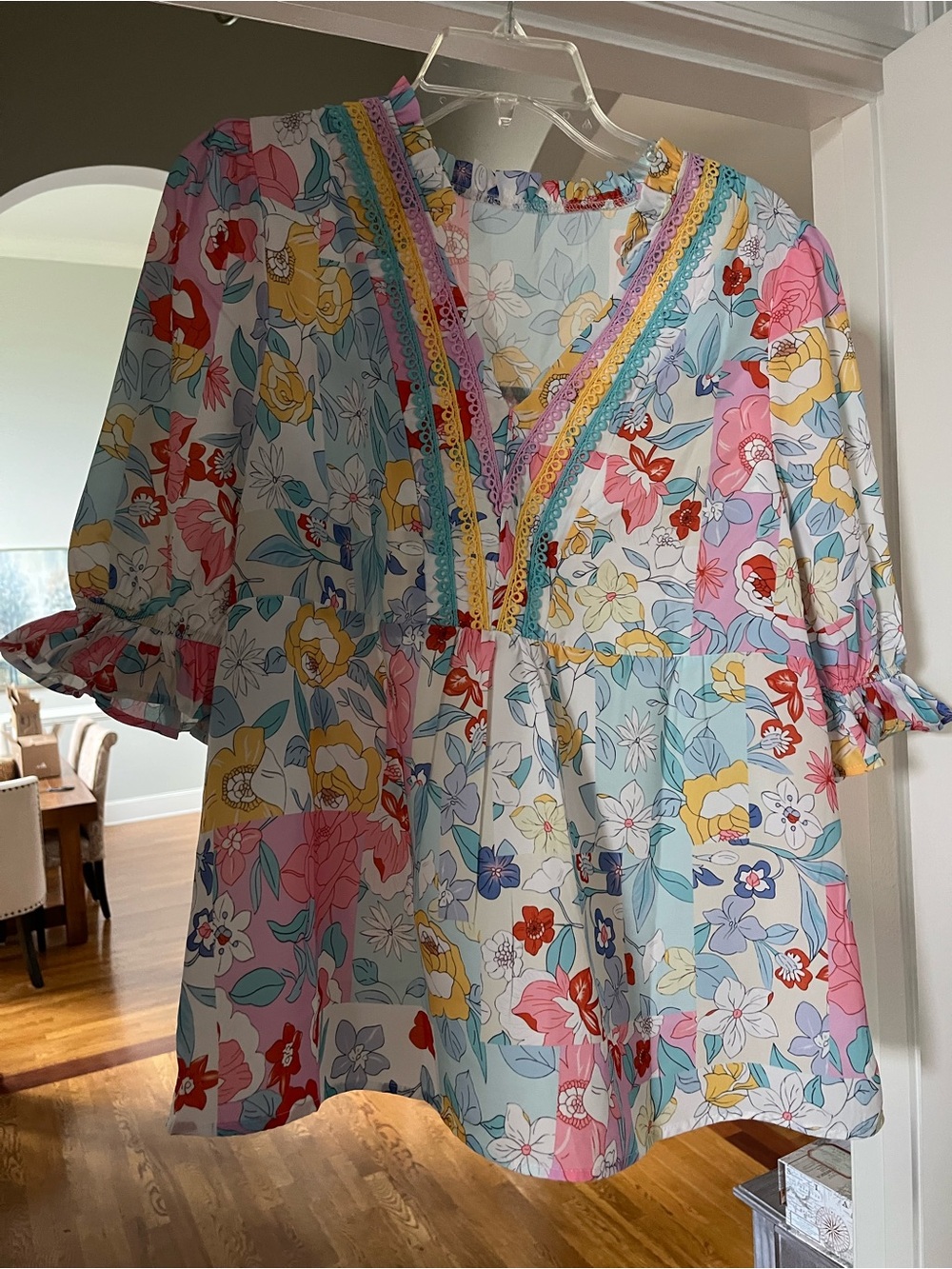 Ladies Floral Multicolor Top - Soft Pastel Flower Print
